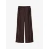 Joseph Womens Ebony Tibre Plissé Woven Trousers In Ebony