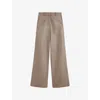 Joseph Womens Alana Wide-leg Leather Trousers Escargot In Escargot