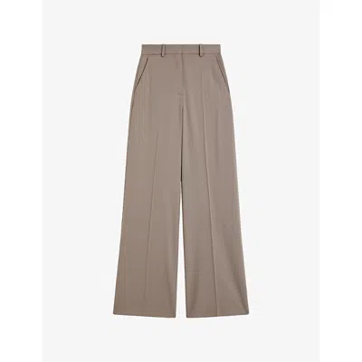 Joseph Womens Alana Wide-leg Stretch-wool Trousers Escargot