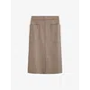 Joseph Womens Blomfield Side-pocket Leather Midi Skirt Escargot