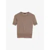 Joseph Womens Escargot Cashair Short-sleeved Cashmere Top In Escargot