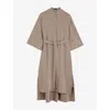 Joseph Womens Darius Detachable-belt Silk Midi Dress Escargot In Escargot