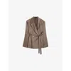 Joseph Womens Escargot Joubert Double-breasted Silk Jacket In Escargot
