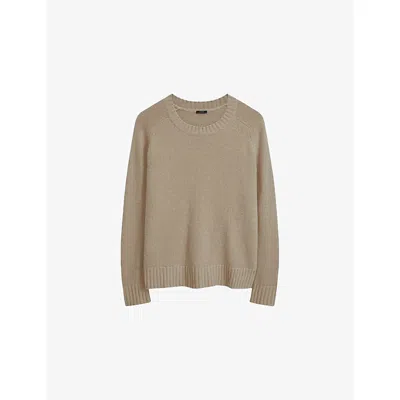 Joseph Womens  Round-neck Knitted Cashmere Jumper In Escargot