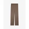 Joseph Womens Escargot Tova Straight-leg Silk Satin Trousers In Escargot