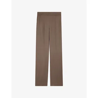 Joseph Womens Escargot Tova Straight-leg Silk Satin Trousers