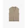 Joseph Womens V-neck Knitted Cashmere Vest Escargot Xxs In Escargot