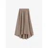 Joseph Womens Violet Elasticated-waist Silk Midi Skirt Escargot In Escargot