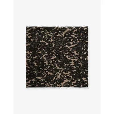 Joseph Womens Ezra Leopard-print Cashmere Scarf Black/powder