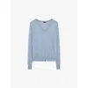Joseph Cashair V Neck Jumper In Faded Sky