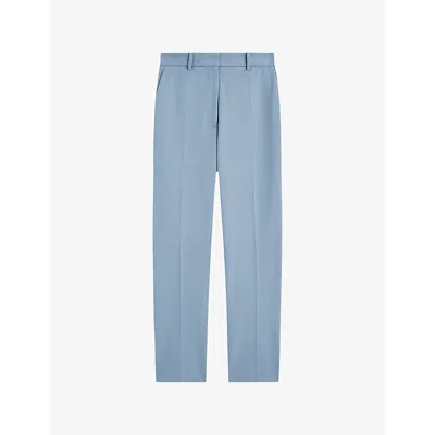 Joseph Womens Faded Sky Coleman Gabardine Stretch-woven Trousers