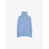 Joseph Pure Cashmere High Neck Jumper In Faded Sky