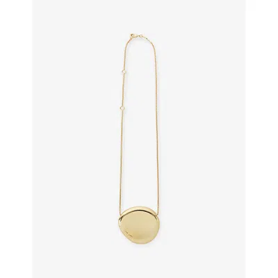 Joseph Womens Gilded Gold Bean Gold-toned Metal Pendant Necklac