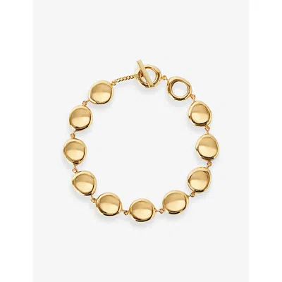Joseph Womens Gilded Gold Bean Metal Necklac