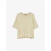 Joseph Womens Affogato Grid-knit Boxy-fit Viscose-blend T-shirt Xs In Neutral