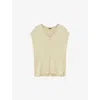 Joseph Womens Affogato Grid-knit Relaxed-fit Viscose-blend Top In Neutral