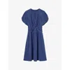 Joseph Womens Harbour Lowri Crepe De Chine Knot Silk Midi Dress