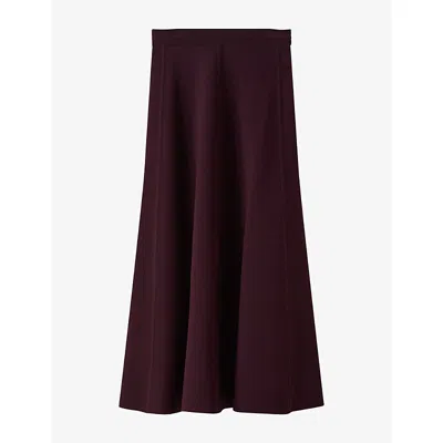 Joseph Womens Helius Compact Milano Woven Skirt Mahogany In Purple