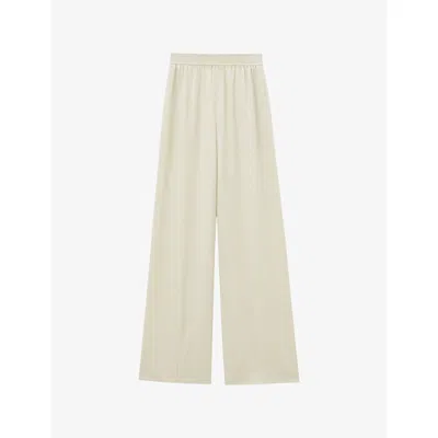 Joseph Womens Affogato Hulin Wide-leg Mid-rise Silk-crepe Trousers In Neutral