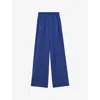 Joseph Womens Cobalt Hulin Wide-leg Mid-rise Silk-crepe Trousers In Blue
