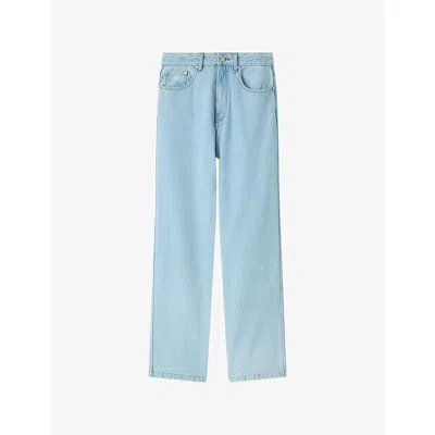 Joseph Womens Ice Blue Charms Straight-leg Washed Denim Jeans