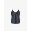 Joseph Womens Indigo Clea Silk-satin Camisole Top In Blue