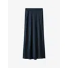Joseph Womens Indigo Isaak Silk-satin Maxi Skirt In Blue