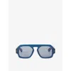 Joseph Womens Indigo Talba Aviator Acetate Sunglasses In Blue