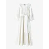 Joseph Womens Ivory Bellan Tie-belt Cotton Maxi Dress