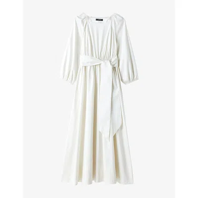Joseph Womens Ivory Bellan Tie-belt Cotton Maxi Dress