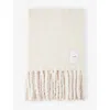 Joseph Womens Ivory Bouclé-texture Knitted Scarf In Ivory