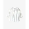 Joseph Womens Ivory Godin Balloon-sleeved Cotton Blouse