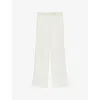 Joseph Womens Ivory Morissey Comfort Cady Mid-rise Straight-leg Woven Trousers In White