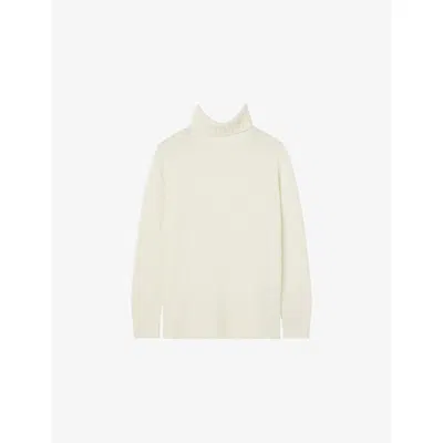 Joseph Womens Ivory Relaxed-fit High-neck Cashmere Jumper Xs