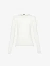 Joseph Womens Ivory Round-neck Stretch-silk Jumper In Ivory