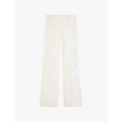 Joseph Womens Ivory Tafira Flared-leg Stretch-linen Trousers In White