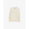 Joseph Womens Ivory V-neck Ribbed Linen-blend Jumper In Ivory