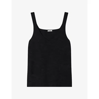 Joseph Womens Joann Jacquard Milano Woven Tank Top Black