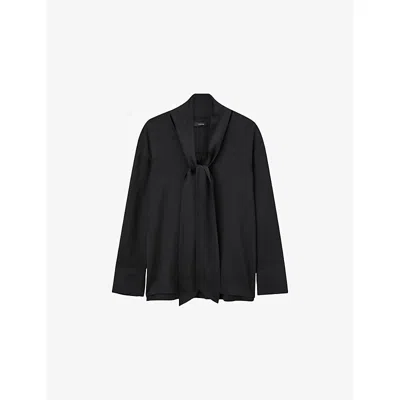 Joseph Womens Black Adele Light Crepe Woven Blouse