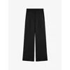 Joseph Womens Black Alana Wide-leg Mid-rise Stretch Wool-blend Trousers In Black