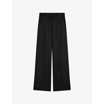 JOSEPH WOMENS ALANA WIDE-LEG STRETCH-WOOL TROUSERS BLACK