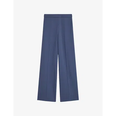 Joseph Womens Alane High-rise Wide-leg Stretch-woven Trousers Harbour