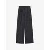 Joseph Womens Alanel Tailored Wide-leg Trousers Smoke In Blue