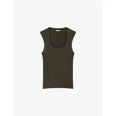 Joseph Womens  Alaou Ribbed Knitted Tank Top In Green