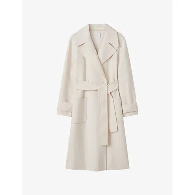 Joseph Womens Ivory Arlina Double-faced Wool And Cashmere Coat In White