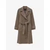 Joseph Womens Mushroom Arline Double-face Wool And Cashmere-blend Coat In Brown