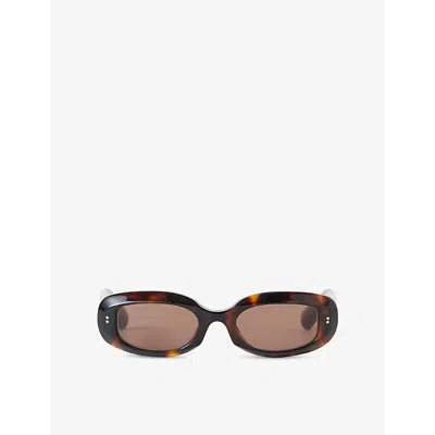 Joseph Womens Tortoise Bahia Oval-frame Acetate Sunglasses In Brown