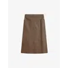 Joseph Nappa Leather Blomfield Skirt In Arabica