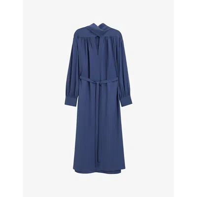 Joseph Womens Harbour Bolero Tie-neck Silk Crepe-de-chine Midi Dress