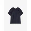 Joseph Womens Navy Briela Habotai Silk Blouse In Navy